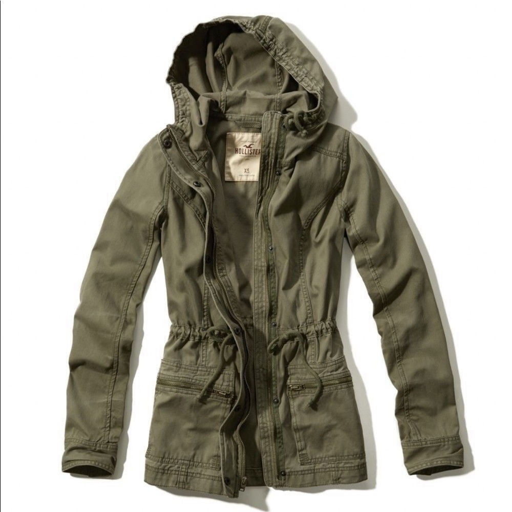 Hollister Olive Parka Jacket XS